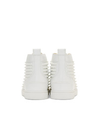 Baskets montantes en cuir blanches Christian Louboutin