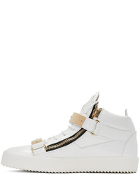 Baskets montantes en cuir blanches Giuseppe Zanotti