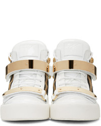 Baskets montantes en cuir blanches Giuseppe Zanotti