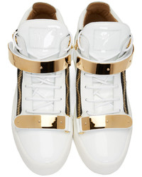 Baskets montantes en cuir blanches Giuseppe Zanotti