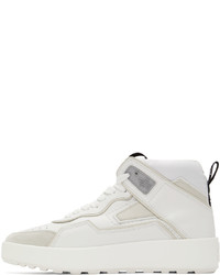 Baskets montantes en cuir blanches Moncler