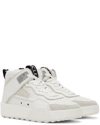 Baskets montantes en cuir blanches Moncler