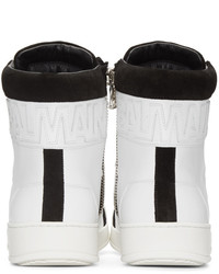 Baskets montantes en cuir blanches Balmain