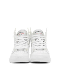 Baskets montantes en cuir blanches Givenchy