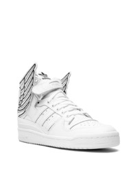 Baskets montantes en cuir blanches adidas