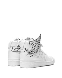 Baskets montantes en cuir blanches adidas