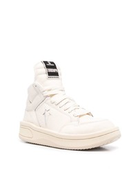 Baskets montantes en cuir blanches Rick Owens DRKSHDW