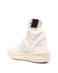 Baskets montantes en cuir blanches Rick Owens DRKSHDW