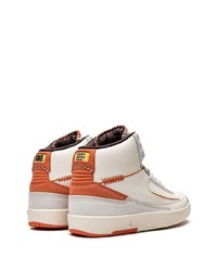 Baskets montantes en cuir blanches Jordan