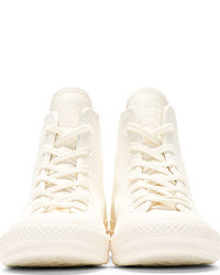 Baskets montantes en cuir blanches Converse