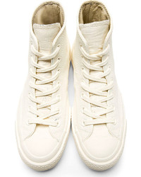 Baskets montantes en cuir blanches Converse