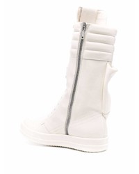 Baskets montantes en cuir blanches Rick Owens