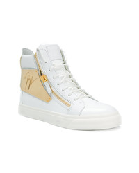 Baskets montantes en cuir blanches Giuseppe Zanotti Design