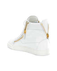 Baskets montantes en cuir blanches Giuseppe Zanotti Design