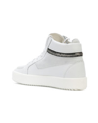 Baskets montantes en cuir blanches Giuseppe Zanotti Design