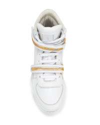 Baskets montantes en cuir blanches Louis Leeman