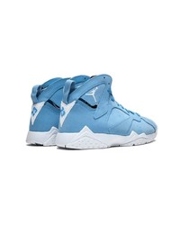 Baskets montantes en cuir bleu clair Jordan