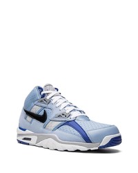 Baskets montantes en cuir bleu clair Nike