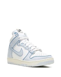 Baskets montantes en cuir bleu clair Nike