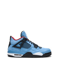 Baskets montantes en cuir bleu clair Jordan