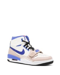 Baskets montantes en cuir bleu clair Nike