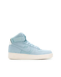 Baskets montantes en cuir bleu clair Nike