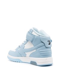 Baskets montantes en cuir bleu clair Off-White