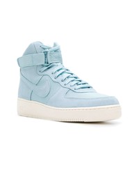 Baskets montantes en cuir bleu clair Nike