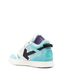 Baskets montantes en cuir bleu clair Off-White