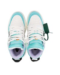 Baskets montantes en cuir bleu clair Off-White