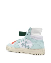 Baskets montantes en cuir bleu clair Off-White