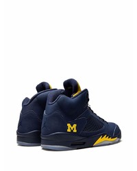 Baskets montantes en cuir bleu marine Jordan