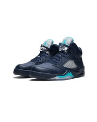 Baskets montantes en cuir bleu marine Jordan