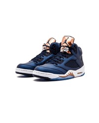 Baskets montantes en cuir bleu marine Jordan