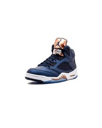 Baskets montantes en cuir bleu marine Jordan