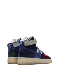 Baskets montantes en cuir bleu marine Nike