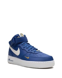 Baskets montantes en cuir bleu marine Nike