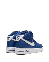 Baskets montantes en cuir bleu marine Nike