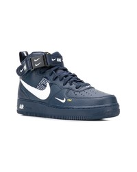 Baskets montantes en cuir bleu marine Nike