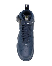 Baskets montantes en cuir bleu marine Nike