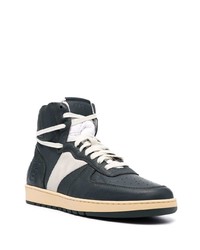 Baskets montantes en cuir bleu marine Rhude