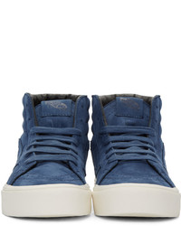 Baskets montantes en cuir bleu marine Vans