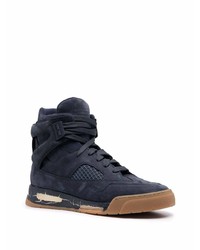 Baskets montantes en cuir bleu marine Maison Margiela