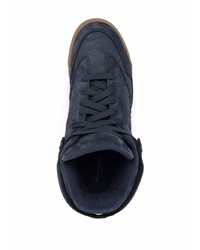 Baskets montantes en cuir bleu marine Maison Margiela