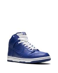 Baskets montantes en cuir bleu marine Nike