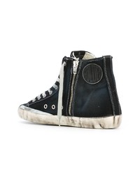 Baskets montantes en cuir bleu marine Golden Goose Deluxe Brand