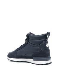 Baskets montantes en cuir bleu marine Puma