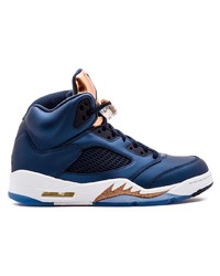 Baskets montantes en cuir bleu marine Jordan