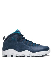 Baskets montantes en cuir bleu marine Jordan