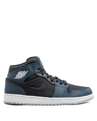 Baskets montantes en cuir bleu marine Jordan